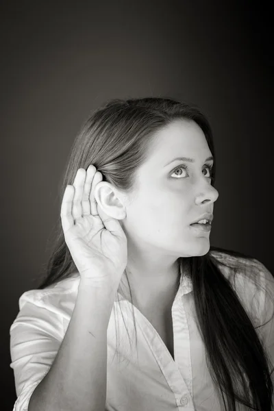 Model listening or paying attention — Stock Photo, Image