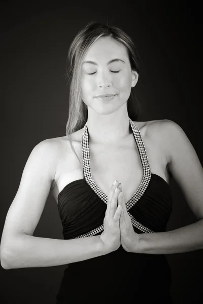 Model praying and wishing — Stock Photo, Image