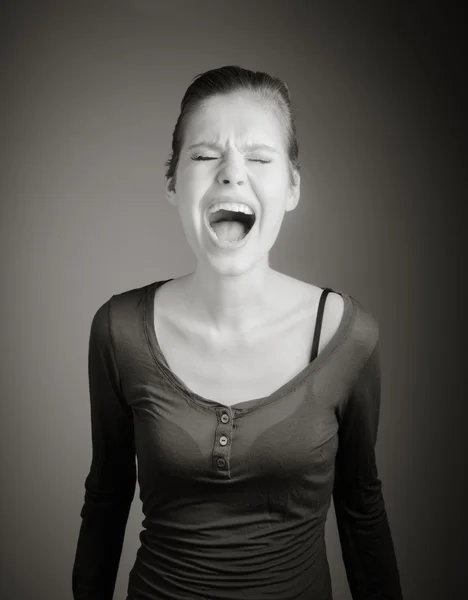 Model furious screaming — Stock Photo, Image