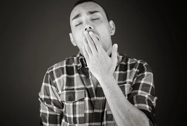 Model tired bored yawning — Stock Photo, Image