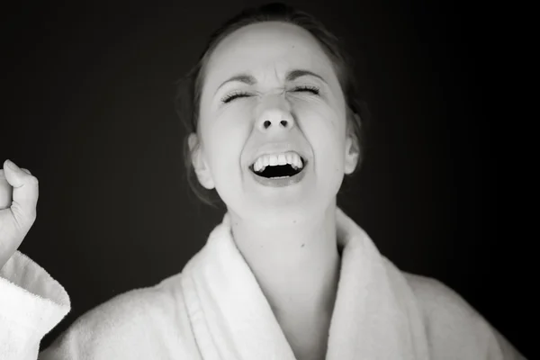 Model furious screaming — Stock Photo, Image