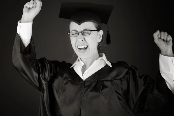 Model screaming with fists up — Stock Photo, Image