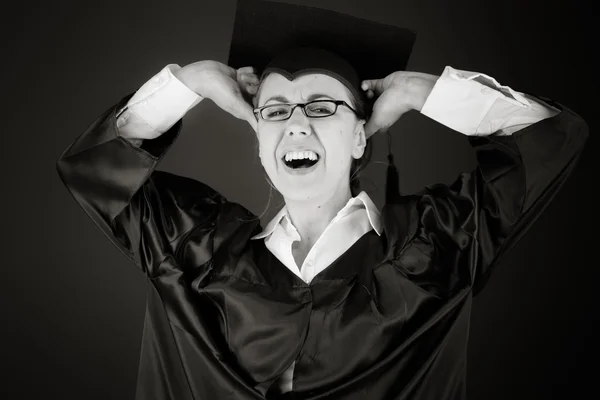 Modello stressato tirando i capelli — Foto Stock