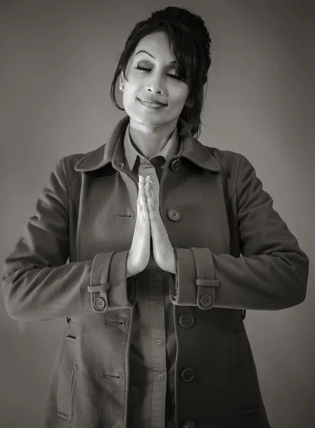 Model praying and wishing — Stock Photo, Image