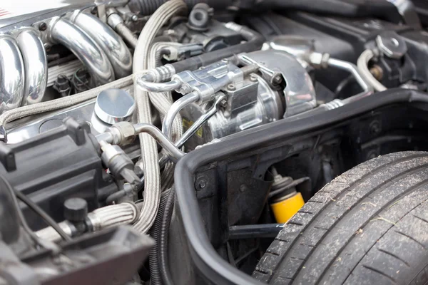 Full frame shot of a car engine — Stock Photo, Image