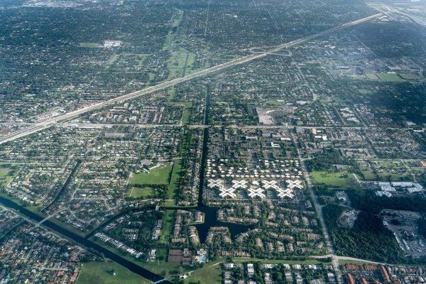 Letecký pohled na panoráma města Miami — Stock fotografie