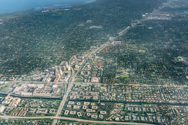 Vista aérea del paisaje urbano de Miami — Foto de Stock