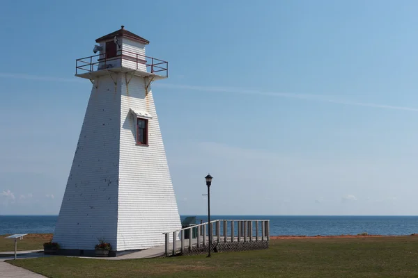 Latarni morskiej na wybrzeżu, Pei Marine Rail Museum — Zdjęcie stockowe