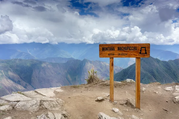 Montana Machu Picchu sign at roadside — Stock Photo, Image