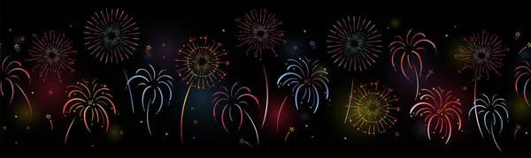 Fogos Artifício Divertidos Coloridos Desenhados Mão Feliz Ano Novo Ótimo —  Vetores de Stock