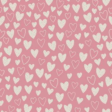 Sevimli el çizimleri kusursuz kalpler, Sevgililer Günü, Düğünler, Anneler Günü - tekstil, afişler, duvar kağıtları, arka planlar.