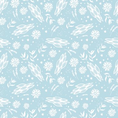 Bahar pürüzsüz desen, el çizimi çiçekli ve soyut tasarımlar, tekstil, ambalaj, pankart, duvar kağıtları - vektör tasarımı