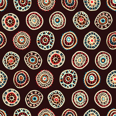 Eğlenceli bir el çizimi, kusursuz etnik desen, soyut karalama geçmişi, tekstil, ambalaj, pankart, duvar kağıtları - vektör tasarımı