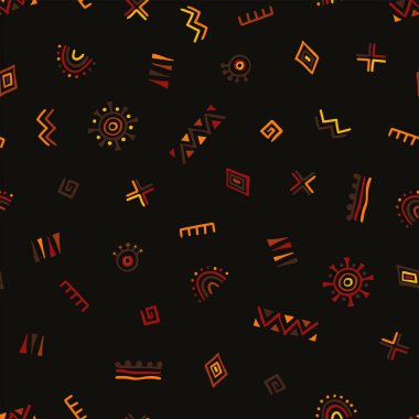 El çizimi soyut, pürüzsüz desen, etnik geçmiş, Afrika tarzı - tekstil, pankart, duvar kağıtları, ambalaj - vektör tasarımı için harika