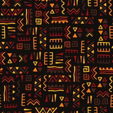 El çizimi soyut, pürüzsüz desen, etnik geçmiş, Afrika tarzı - tekstil, pankart, duvar kağıtları, ambalaj - vektör tasarımı için harika