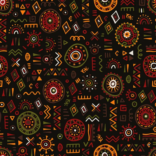 Modèle Abstrait Sans Couture Dessiné Main Origine Ethnique Style Africain — Image vectorielle