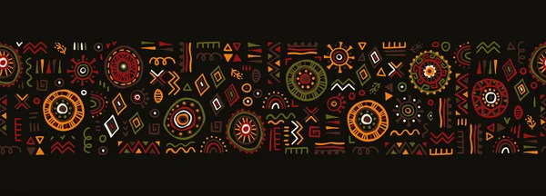 Hand Drawn Abstract Seamless Pattern Ethnic Background African Style Great — Stock Vector