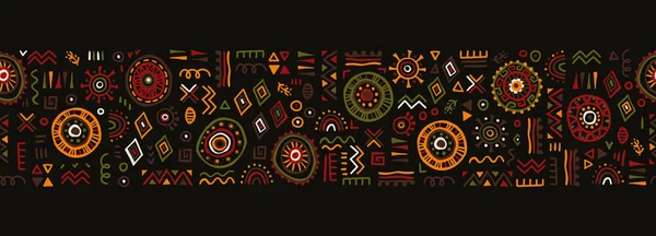 Hand Drawn Abstract Seamless Pattern Ethnic Background African Style Great — Stock Vector