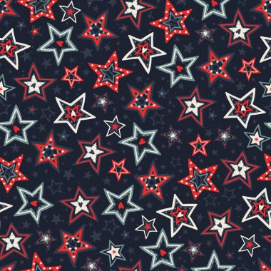 Karalama yıldızları, vatansever arka plan, 4 Temmuz için harika, tekstil, afişler, ambalajlar, duvar kağıtları - vektör tasarımı