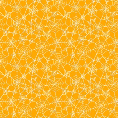 El çizimi Cadılar Bayramı kusursuz desen, örümcek ağı arka planı, tekstil, kumaş, ambalaj, duvar kağıtları - vektör tasarımı için harika.