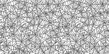 El çizimi örümcek ağı deseni, ürpertici Cadılar Bayramı arkaplanı afişler, duvar kağıtları, ambalaj - vektör tasarımı