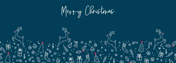 Güzel noel karalamaları kusursuz desenler - el çizimi ve detaylı, noel tekstil ürünleri, afişler, ambalajlar, duvar kağıtları - vektör yüzey tasarımı