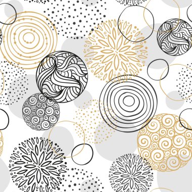 Soyut ve zarif karalama deseni, el çizimi arka plan, tekstil, ambalaj, duvar kağıtları - vektör tasarımı