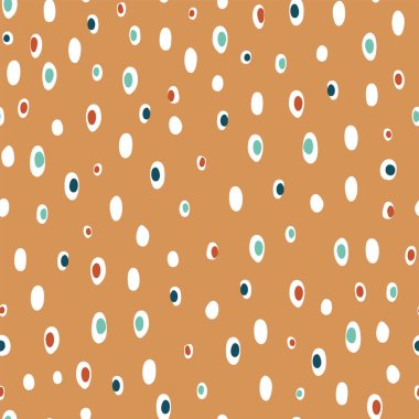 Sevimli el çizimi soyut, dikişsiz desen, güzel noktalı karalama yüzey tasarımı ve canlı renkler, harika kürk yaz tekstili, ambalaj, arka plan - vektör tasarımı