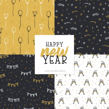 Güzel el çizimi parti kusursuz desenler, yeni yıl arifesi, afiş, tekstil, afiş, duvar kağıdı, ambalaj - vektör tasarımı için harika.