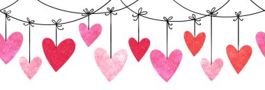 Sevimli el çizimleri, kusursuz kalpler, güzel romantik geçmiş, Sevgililer Günü için harika, Anneler Günü, tekstil, duvar kağıtları, afişler - vektör tasarımı