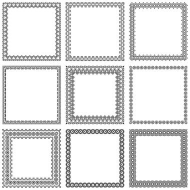 Dekoratif vintage çerçeveleri ve borders vektör ayarla