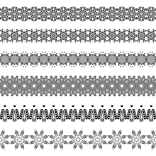 Line border pattern set and design element. Geometric vintage fashion pattern. Vector illustration. — Stock Vector