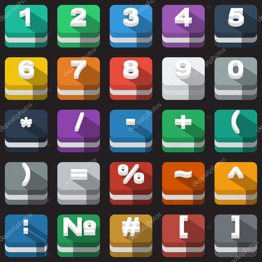 Modern flat icons vector collection with long shadow effect in stylish colors of web design objects, business, office and marketing items. Isolated on white background. Vector illustration EPS10