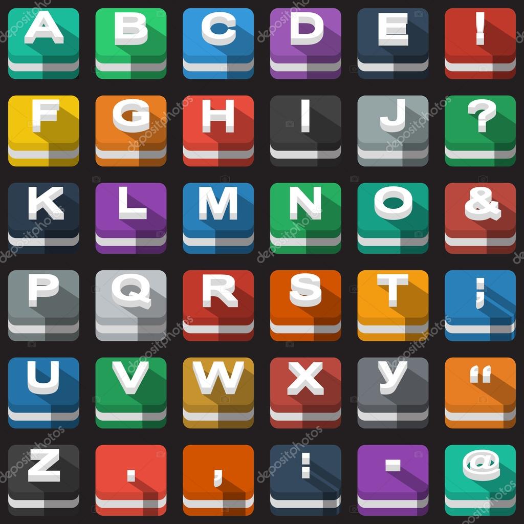 Modern flat icons vector collection with long shadow effect in stylish colors of web design objects, business, office and marketing items. Isolated on white background! Stock Vector Illustration - EPS10