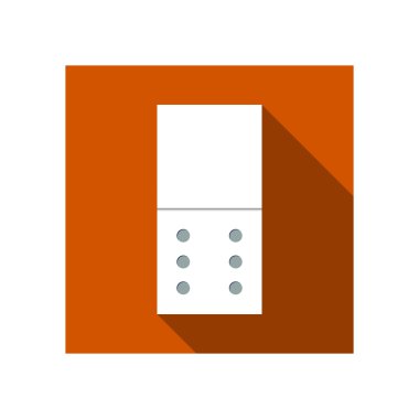 Düz simgesi domino uzun gölge ile