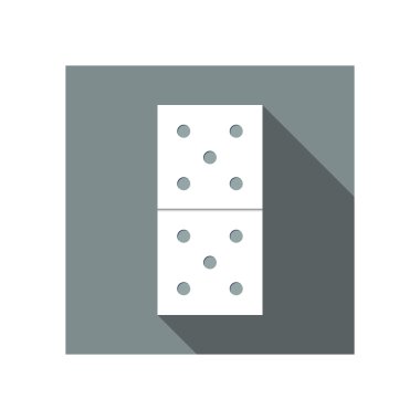 Düz simgesi domino uzun gölge ile