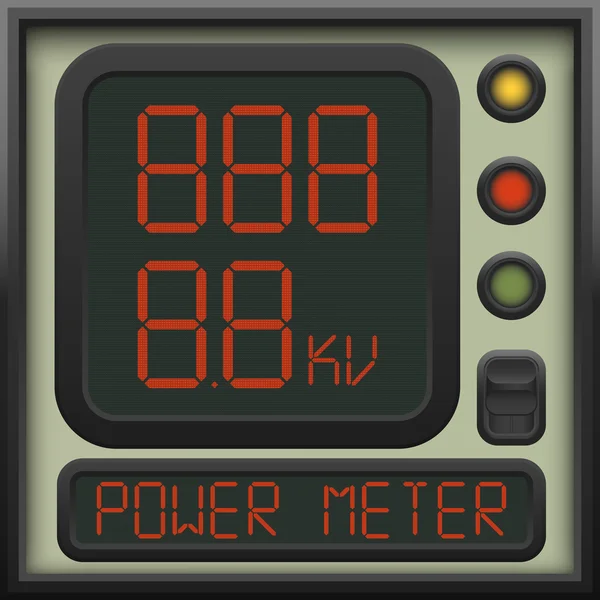 The user interface of the device - a power meter, ammeter, voltmeter and other units of measurement — Stock Vector