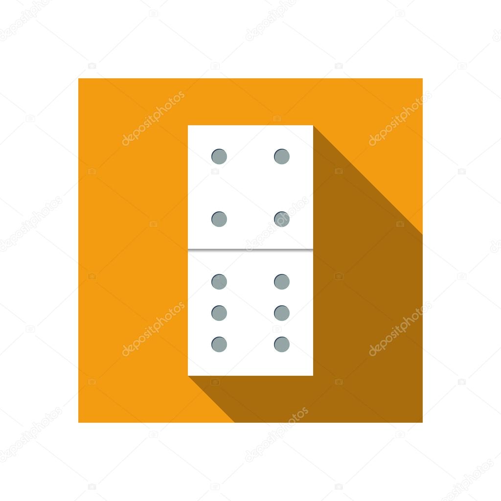 Flat icon domino with long shadow! Stock Vector Illustration - EPS10