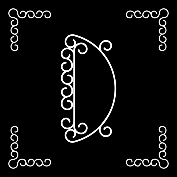 Lettera vettoriale D dell'alfabeto — Vettoriale Stock