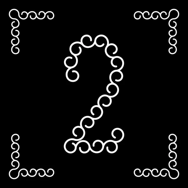 Logo vettoriale con il numero due nel design moderno — Vettoriale Stock