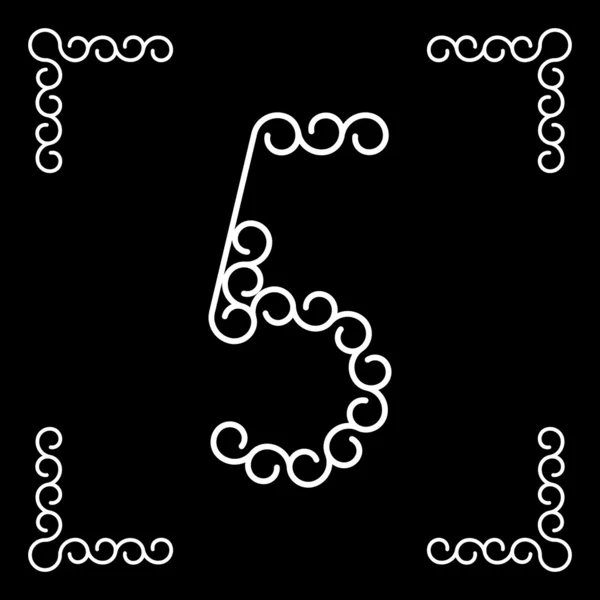 Logo vectoriel avec numéro cinq dans le design moderne — Image vectorielle