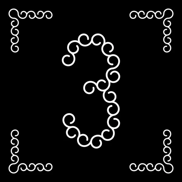 Logo vectoriel avec numéro trois dans le design moderne — Image vectorielle