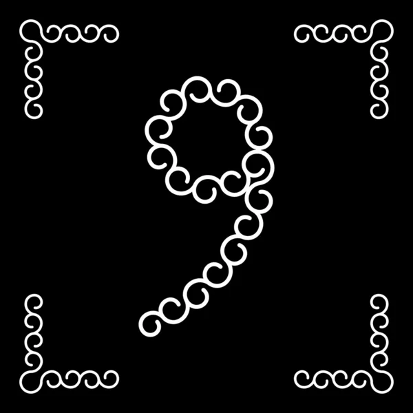 Vector logo with number nine in modern design — Stock Vector