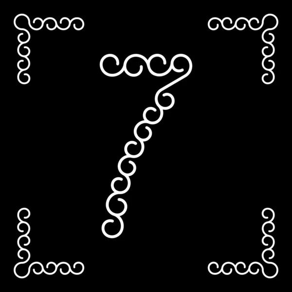 Logo vettoriale con numero sette nel design moderno — Vettoriale Stock