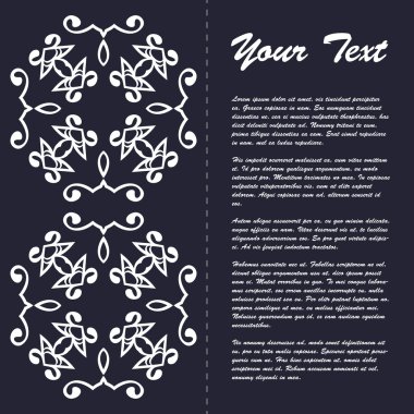 Modern sanat eserleri ve süslemeleri ile klasik tarz broşür tasarımı, renkli sayfalar, klasik renkler ve tasarım ve dekorasyon için yaratıcı çözümler - kartpostal, menüler ve daha fazlası