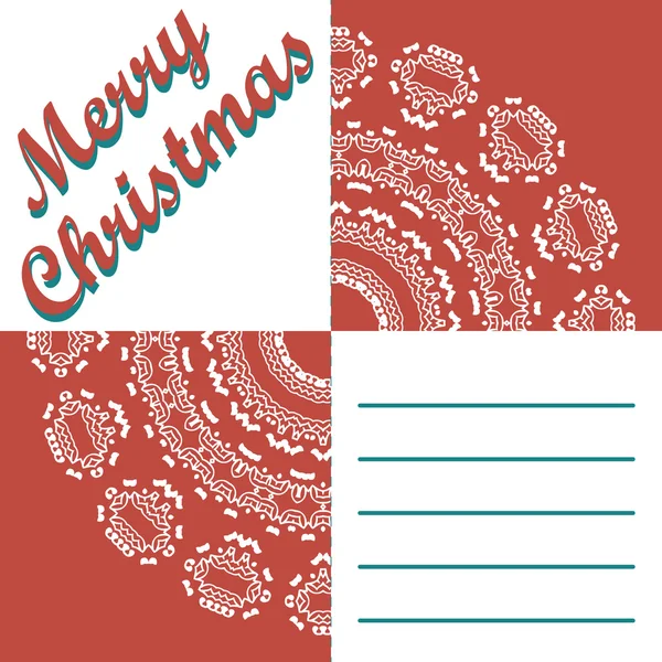 Christmas greeting card and patterns vector background. Merry Christmas holidays wish design and vintage ornament decoration. Happy new year message. Vector illustration. — Stock Vector