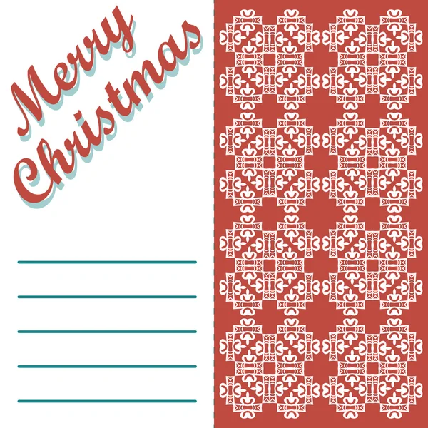 Merry Christmas greeting card and patterns vector background — Stock Vector