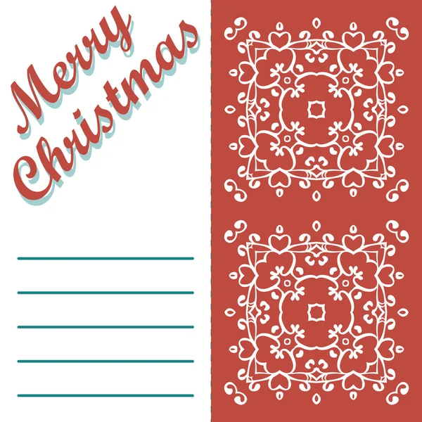 Merry Christmas greeting card and patterns vector background — Stock Vector