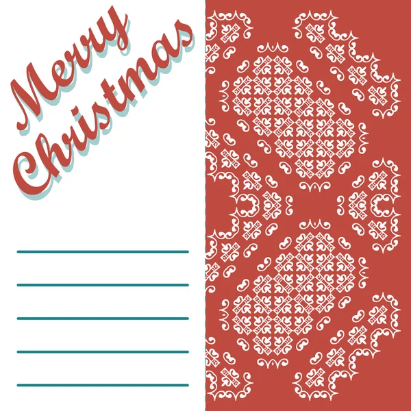 Feliz Natal cartão de felicitações e padrões de fundo vetor — Vetor de Stock