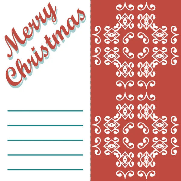 Merry Christmas greeting card and patterns vector background — Stock Vector